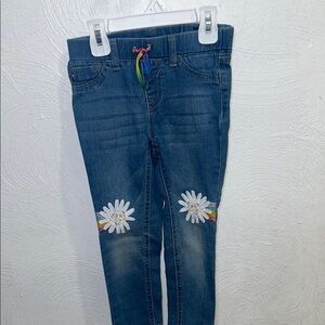 Blue Jeans with Daisy and Rainbow Detail